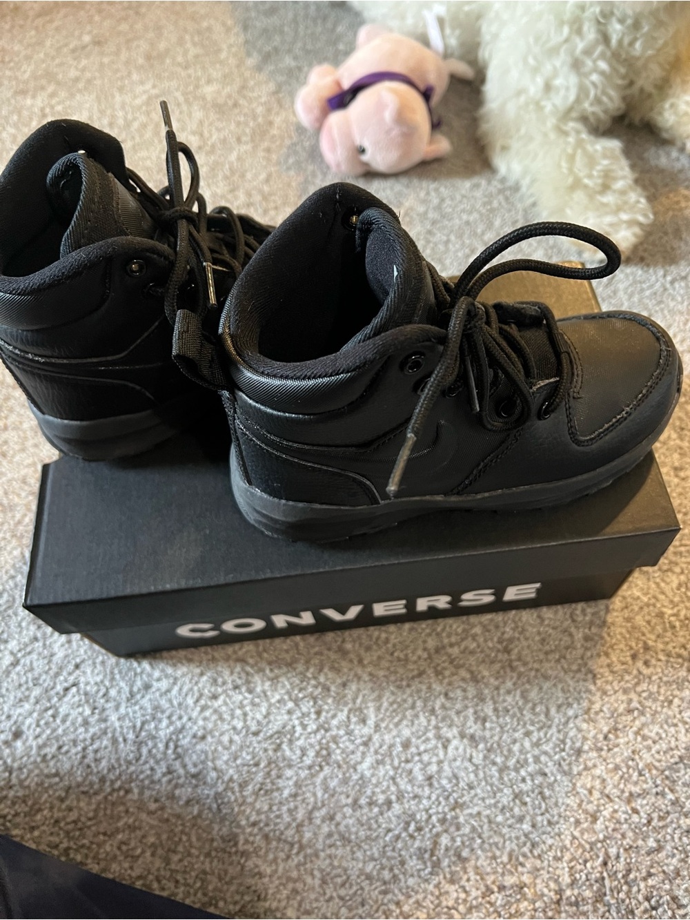 Nike Kids All-Black High-Top Lace Boots
